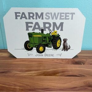 John Deere Farm Sweet Farm Wall Art - Green and Yellow 8.6x 5.5